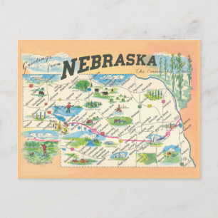 Salutations de la carte vintage du Nebraska