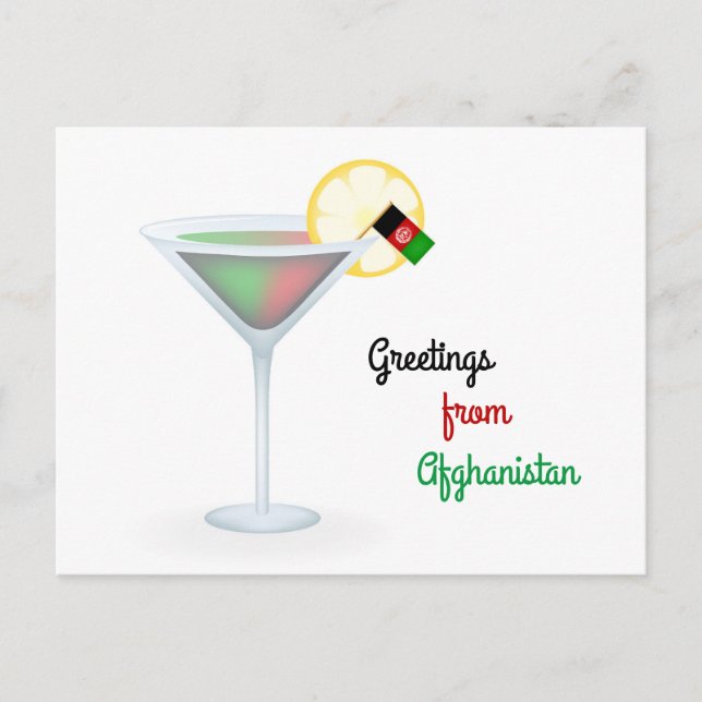 Salutations de l'Afghanistan Cocktail Carte de vac (Devant)