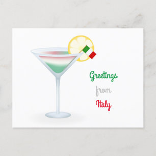 Salutations de l'Italie Cocktail Carte postale de 