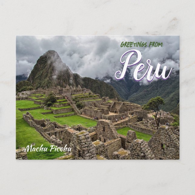 Salutations de Machu Picchu par carte postale (Devant)