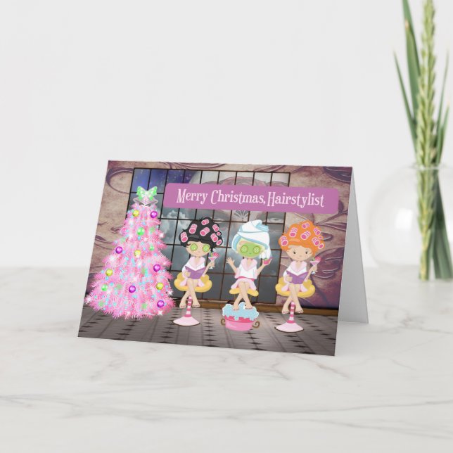 Salutations de Noël pour la carte de vacances Hair (Devant)