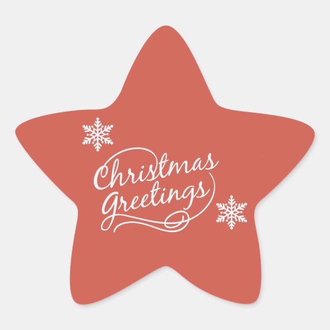 Salutations de Noël Rouges Avec Stickers Snowflake (Devant)