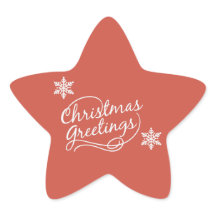 Salutations de Noël Rouges Avec Stickers Snowflake