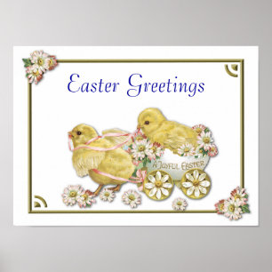 Salutations de Pâques Baby Chicks poster personnal