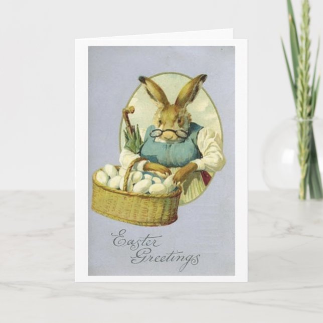 Salutations de Pâques ! Carte de voeux victorienne (Devant)