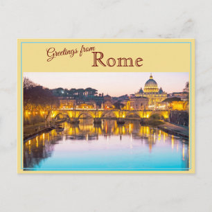 Salutations De Rome, Italie Carte Postale Vintage