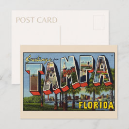 Salutations de Tampa Floride Carte postale vintage