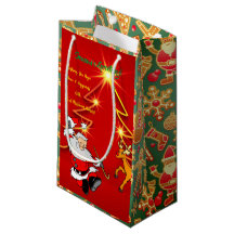 Salutations de vacances - Père Noël Petit sac cade