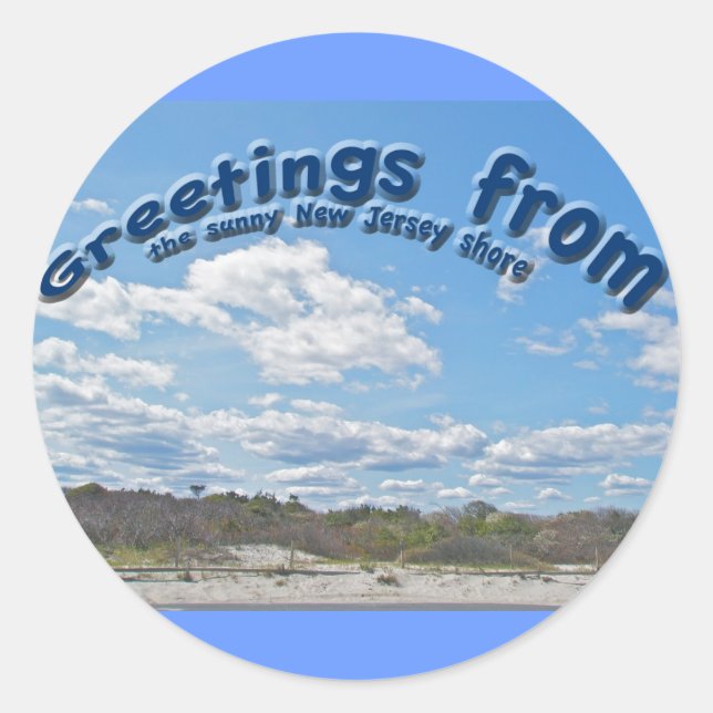 Salutations Des Stickers Sunny New Jersey Shore (Devant)