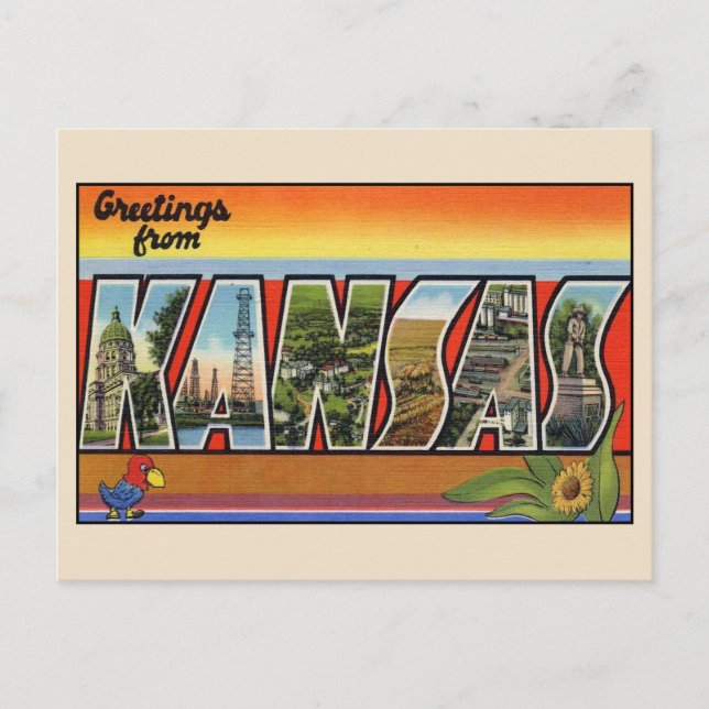 Salutations du Kansas - Carte postale grand format (Devant)