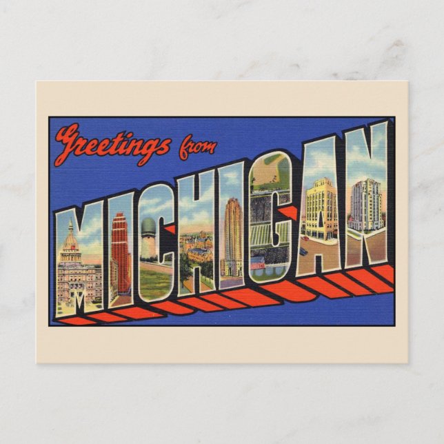Salutations du Michigan - Carte postale à grandes  (Devant)