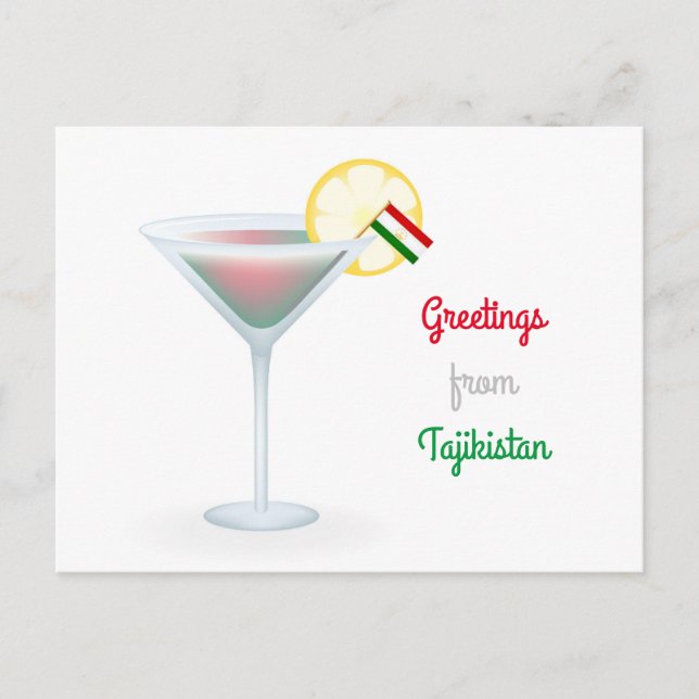 Salutations Du Tadjikistan Cocktail Carte de vacan (Devant)