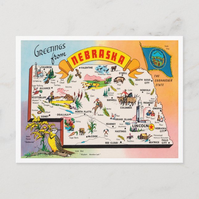 Salutations du Vintage voyage de la carte du Nebra (Devant)