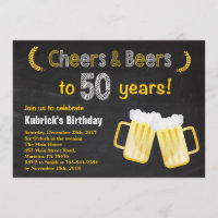 Salutations et bières 50e anniversaire Invitation