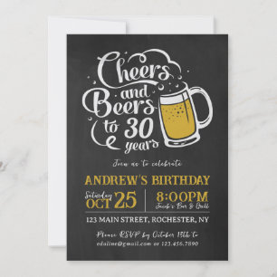 Salutations et bières Invitation d'anniversaire