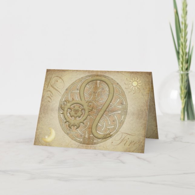 Salutations et cartes pour notes de Lion de signe (Devant)