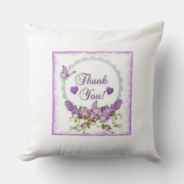 Salutations gracieuses : Merci Floral Coussin (Recto)