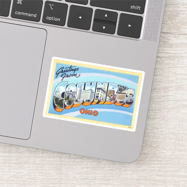 Salutations vintages De Columbus Ohio Sticker (Détail)