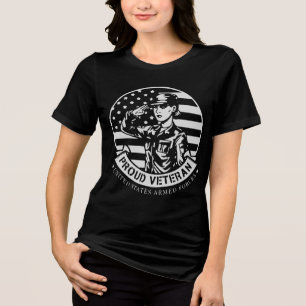 Salute A Proud Female Veteran © FB @ # Tri-Blend Shirt