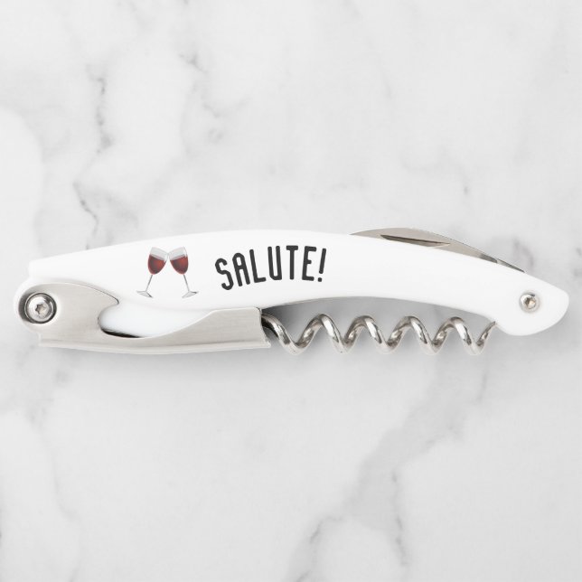 Salute! mit Weinbrille Kellnermesser (Vorderseite)