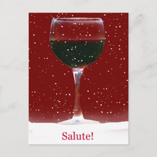 Salute Wine Snow Cheers Bonne Carte postale de vac
