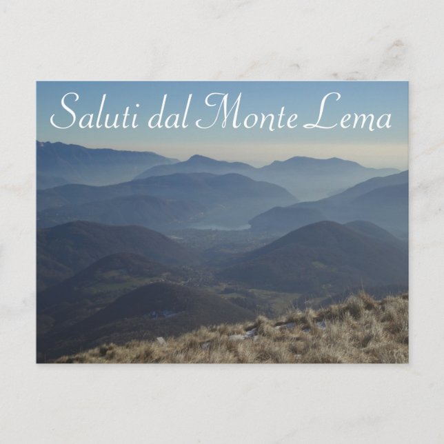 "Saluti dal Monte Lema" - Schweizer Postkarte (Vorderseite)