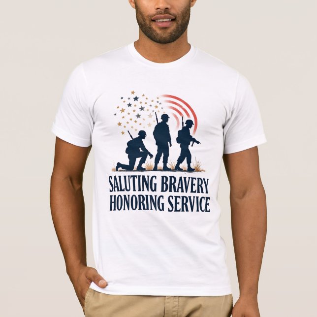 Saluting Bravery Honoring Service T-Shirt (Vorderseite)