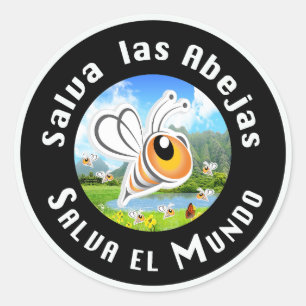 Salva las Abejas Salva el Mundi Runder Aufkleber