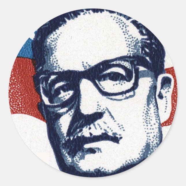 Salvador Allende - Venceremos Runder Aufkleber (Vorderseite)