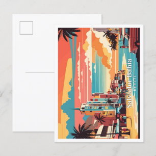 Salvador Bahia Brasil Pop-Art-Reiseillustration Postkarte
