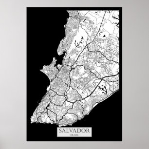 Salvador Brasilien Karte Poster