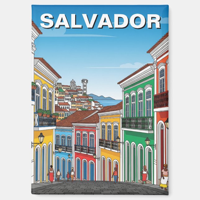 Salvador Brasilien Perlourinho Travel Magnet (Vorderseite)