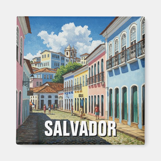 Salvador Brasilien Perlourinho Travel Magnet (Vorne)