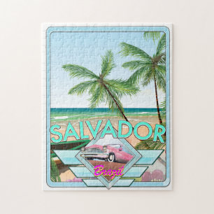 Salvador Brasilien vintage Reiseposter.
