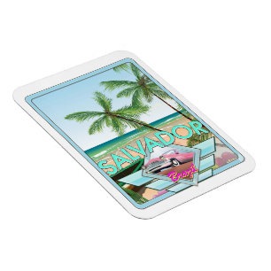 Salvador Brasilien Vintage-Reiseposter. Magnet