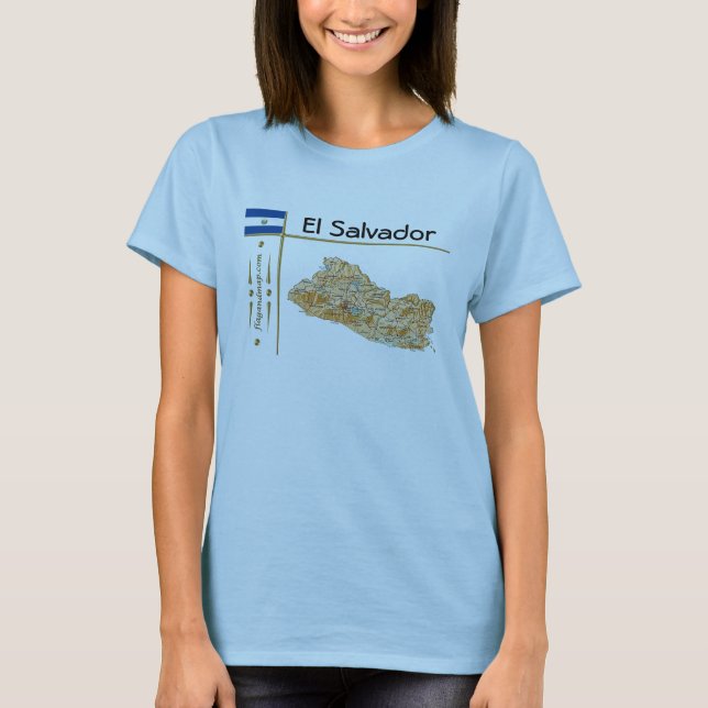 Salvador Carte + Drapeau + Titre T-shirt (Devant)
