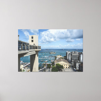 Salvador Skyline View of Elevador Lacerda and Merc Leinwanddruck