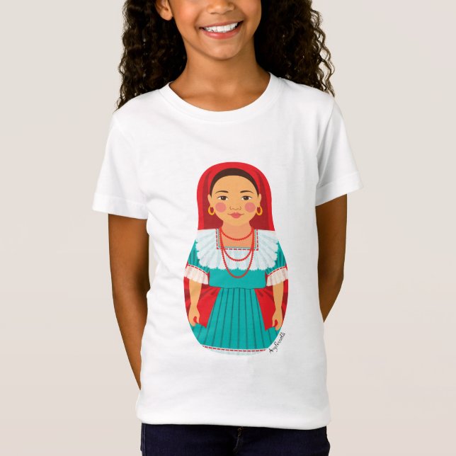 Salvadoran Matryoshka Girls' T - Shirt (Vorderseite)