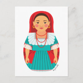 Salvadoran Matryoshka Postcard Postkarte