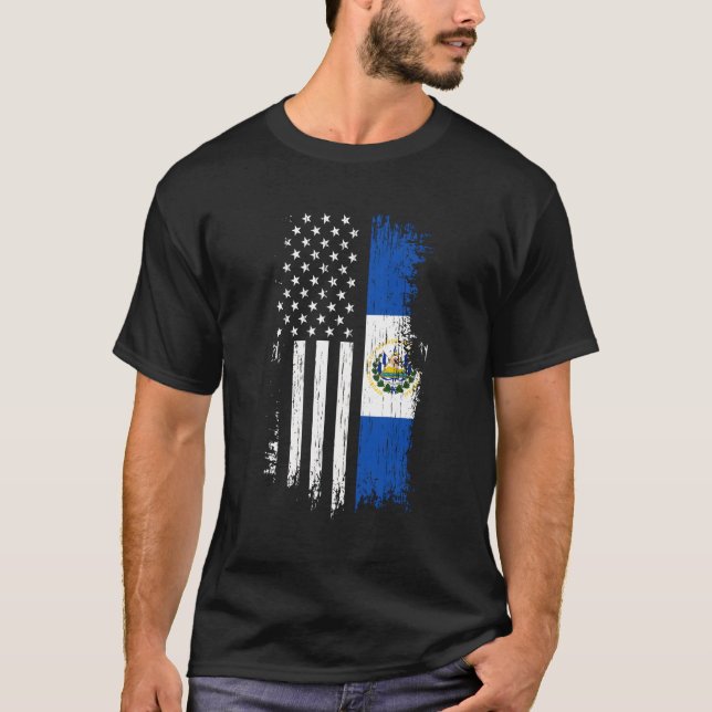 Salvadorianische amerikanische Flagge Prix El Salv T-Shirt (Vorderseite)