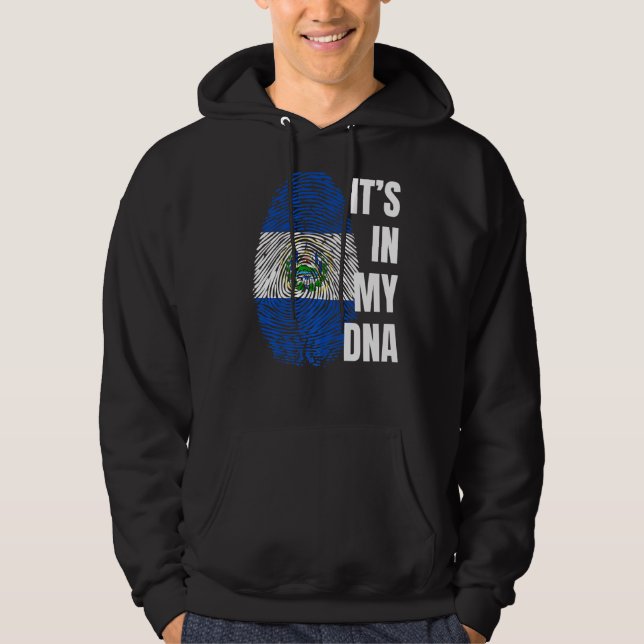 Salvadorianische Flagge Dna Fingerprint El Salvado Hoodie (Vorderseite)