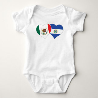 Salvadorianisches Flaggenherz Mexiko El Salvador Baby Strampler