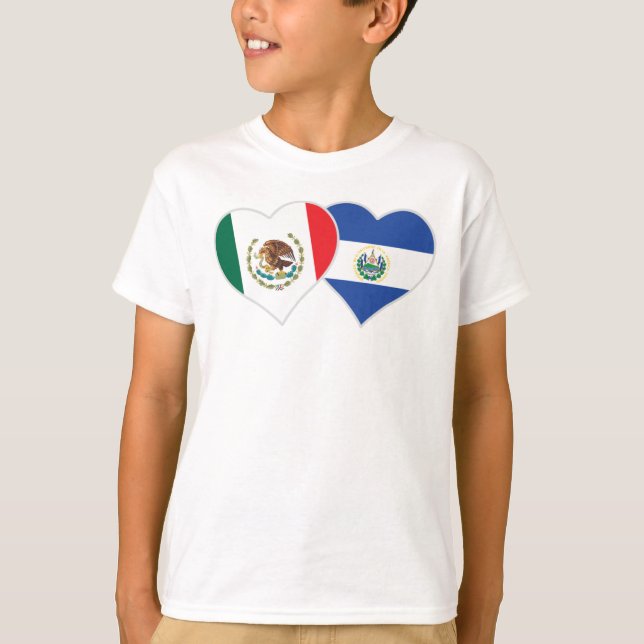 Salvadorianisches Flaggenherz Mexiko El Salvador T-Shirt (Vorderseite)