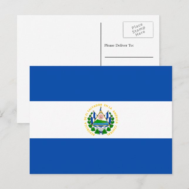 Salvadorische Flagge, Flagge El Salvadors Postkarte (Vorne/Hinten)