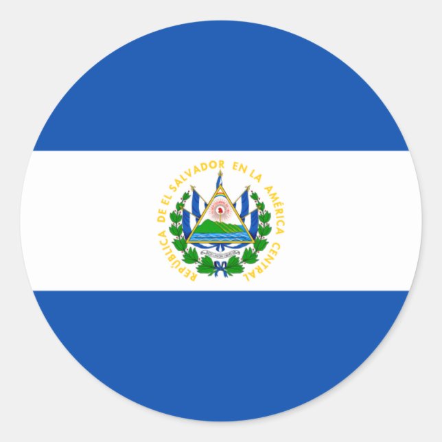 Salvadorische Flagge, Flagge El Salvadors Runder Aufkleber (Vorderseite)