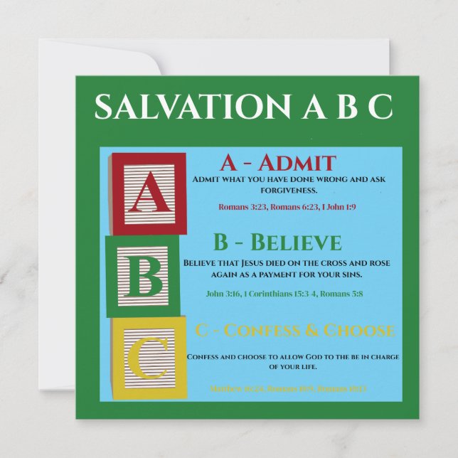 Salvation abc feiertagskarte (Vorderseite)