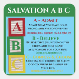 Salvation abc quadratischer aufkleber