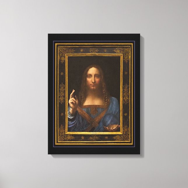 Salvator Mundi 1500 Leonardo da Vinci Canvas Print Leinwanddruck (Vorderseite)