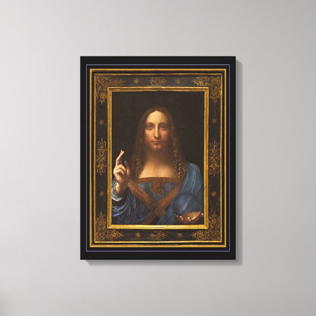 Salvator Mundi 1500 Leonardo da Vinci Canvas Print Leinwanddruck (Vorderseite)
