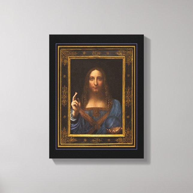 Salvator Mundi 1500 Leonardo da Vinci Canvas Print Leinwanddruck (Vorderseite)